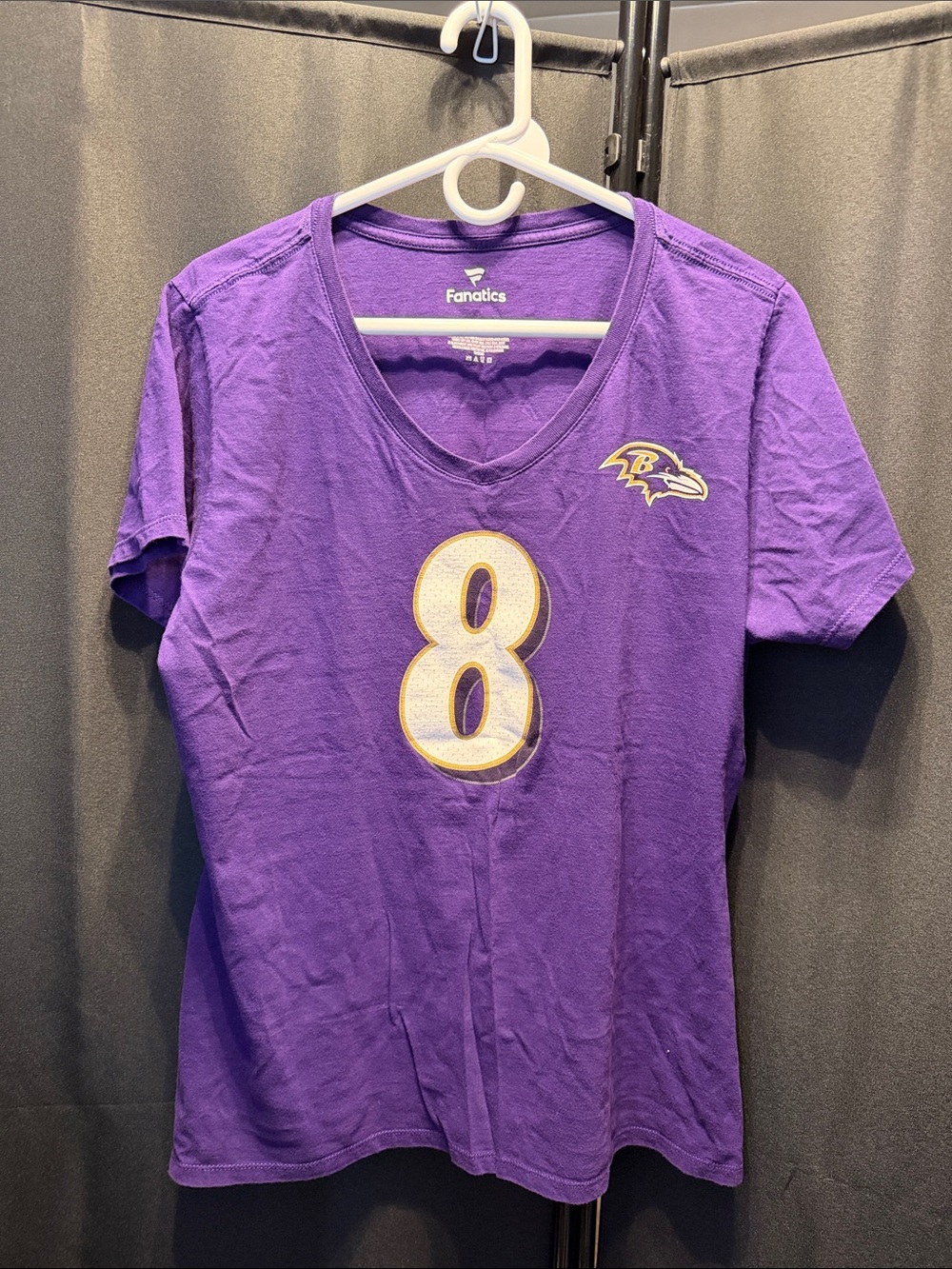 Fanatics Purple Baltimore Ravens #8 V-Neck Jersey Tee - Womens